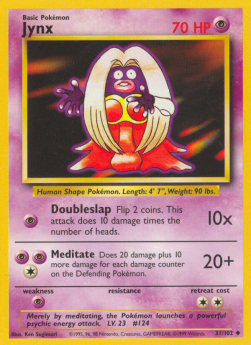 Jynx Pokemon card from Base Set