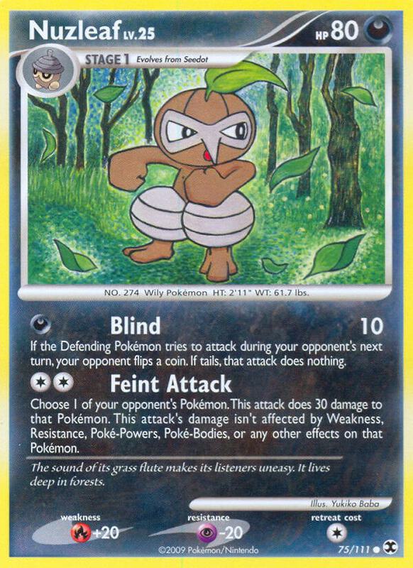 Nuzleaf Pokemon card from Rising Rivals