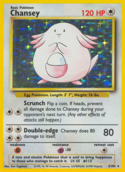 Chansey Pokemon card from Base Set