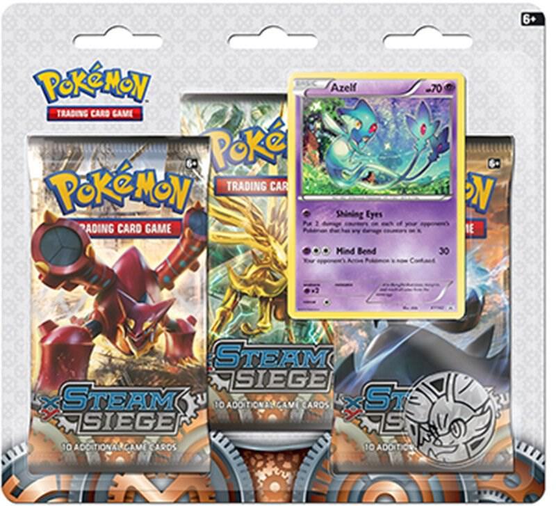 Steam Siege 3 Pack Blister [Azelf] Pokemon card from XY - Steam Siege