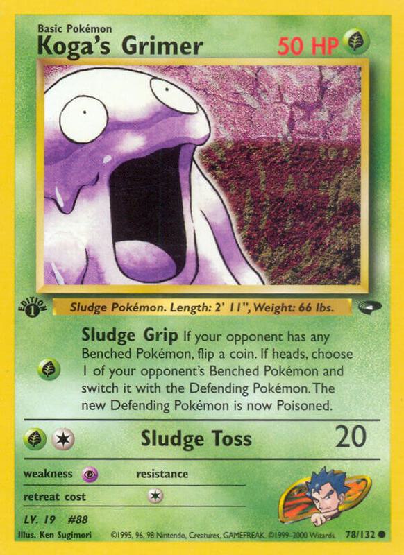 Koga's Grimer Pokemon card from Gym Challenge