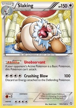 Slaking Pokemon card from Dragons Exalted