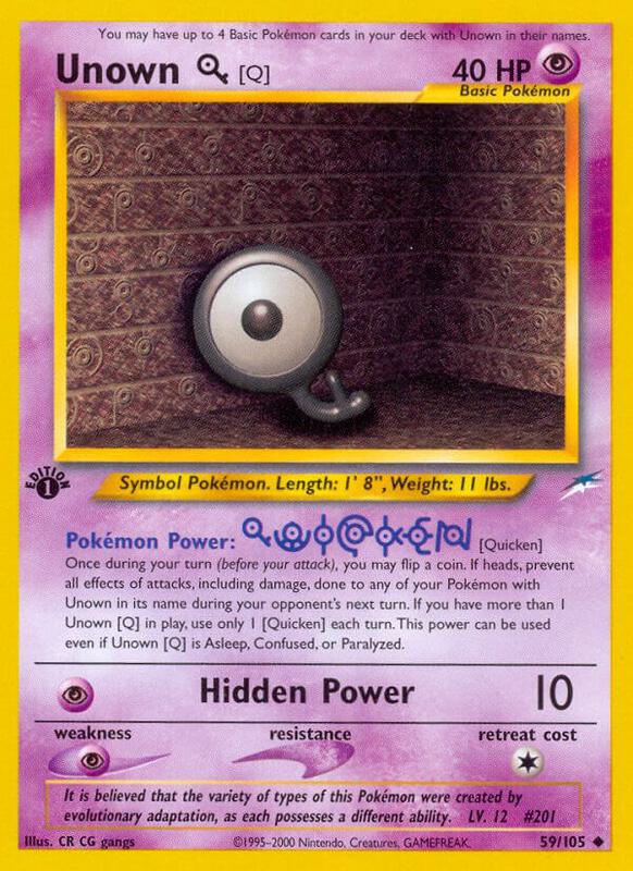 Unown [Q] Pokemon card from Neo Destiny