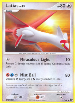 Latias Lv.45 Pokemon card from Great Encounters