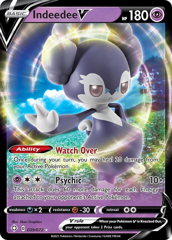 Indeedee V Pokemon card from Shining Fates