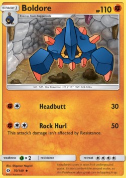 Boldore Pokemon card from Sun Moon