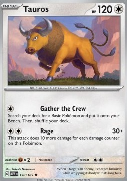Tauros Pokemon card from 151