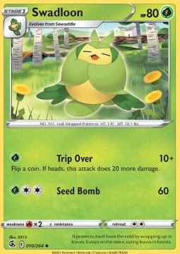 Swadloon Pokemon card from Fusion Strike