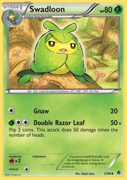 Swadloon Pokemon card from Emerging Powers