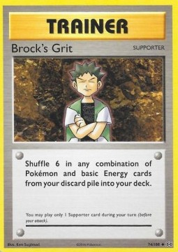 Brock's Grit Pokemon card from Evolutions