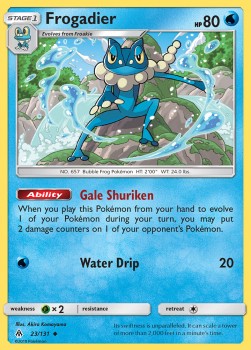 Frogadier Pokemon card from Forbidden Light