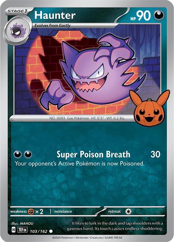 Haunter Pokemon card from Trick or Trade BOOster Bundle 2024
