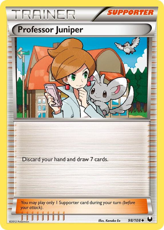 Professor Juniper Pokemon card from Dark Explorers