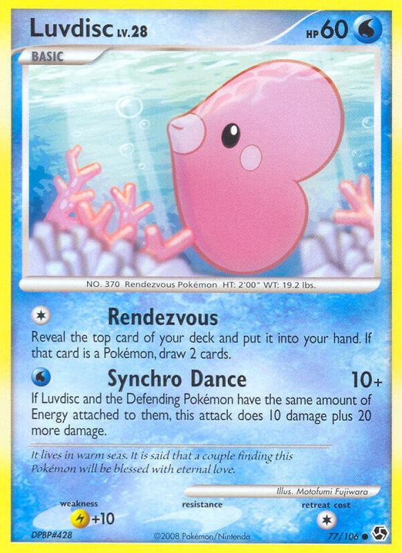 Luvdisc Pokemon card from Great Encounters