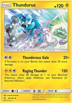 Thundurus Pokemon card from Unified Minds