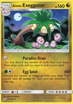 Alolan Exeggutor Pokemon card from Team Up