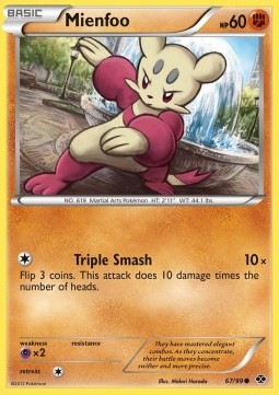 Mienfoo Pokemon card from Next Destinies