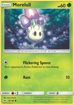 Morelull Pokemon card from Sun Moon