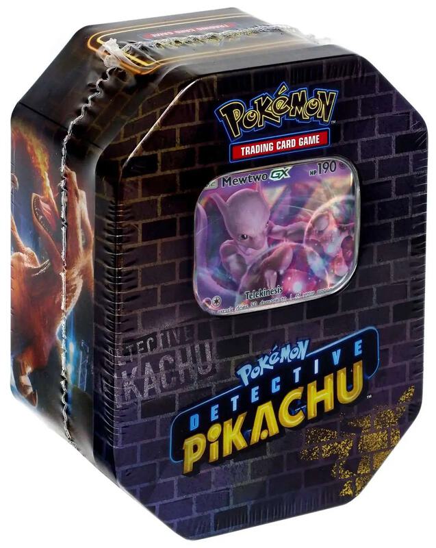 Detective Pikachu Tin [Mewtwo] Pokemon card from Detective Pikachu