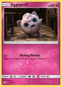 Jigglypuff Pokemon card from Detective Pikachu