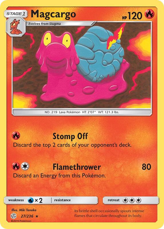 Magcargo Pokemon card from SM - Cosmic Eclipse