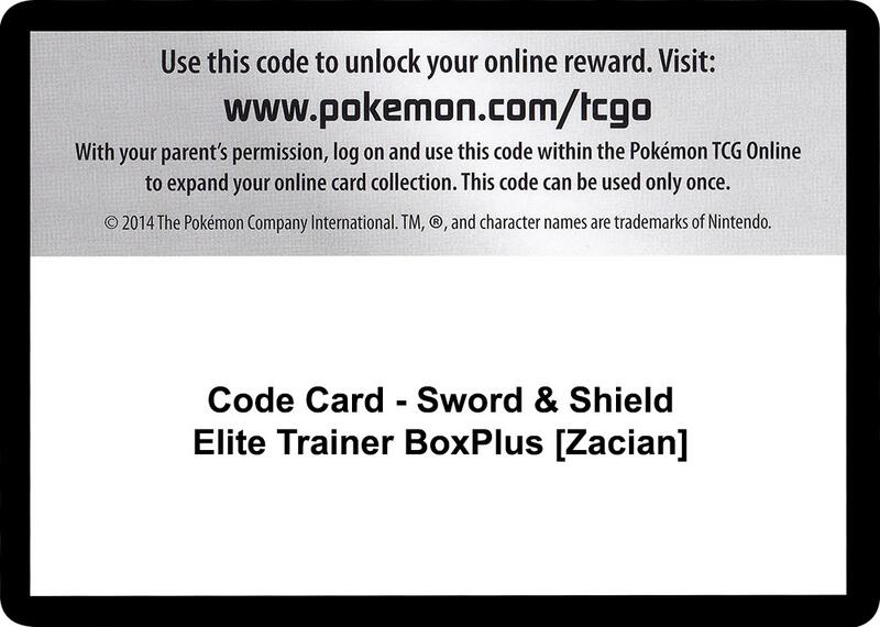 Code Card - Sword & Shield Elite Trainer Box Plus [Zacian]