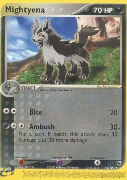 Mightyena Pokemon card from EX Ruby Sapphire