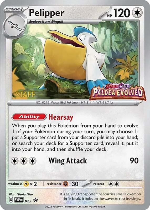 Pelipper - 022 (Prerelease) [Staff] Pokemon card from SV: