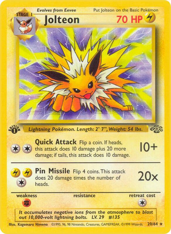 Jolteon (20) Pokemon card from Jungle