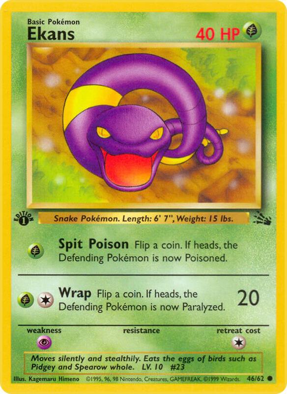 Ekans Pokemon card from Fossil