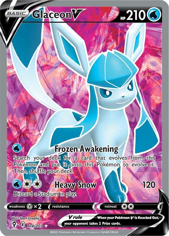 Glaceon V (Full Art) Pokemon card from SWSH07: Evolving