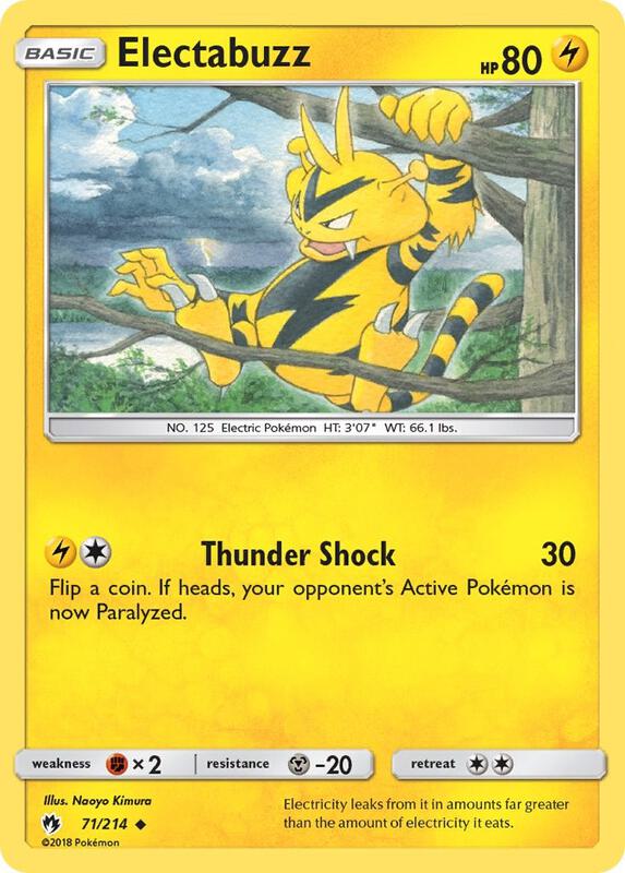 Electabuzz Pokemon card from SM - Lost Thunder
