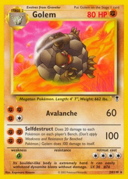 Golem Pokemon card from Legendary Collection