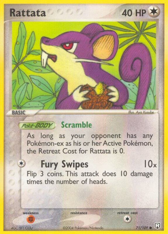 Rattata Pokemon card from Team Rocket Returns