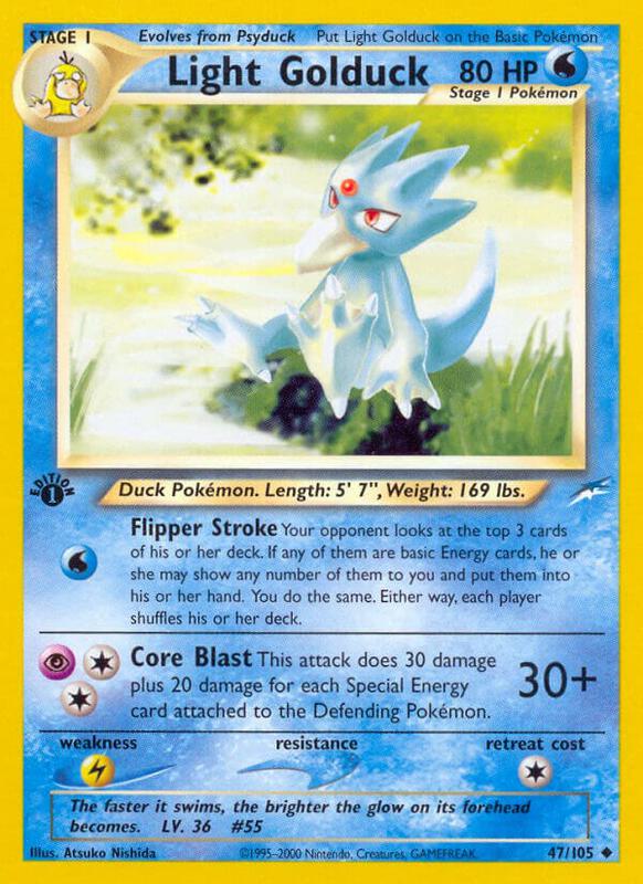 Light Golduck Pokemon card from Neo Destiny