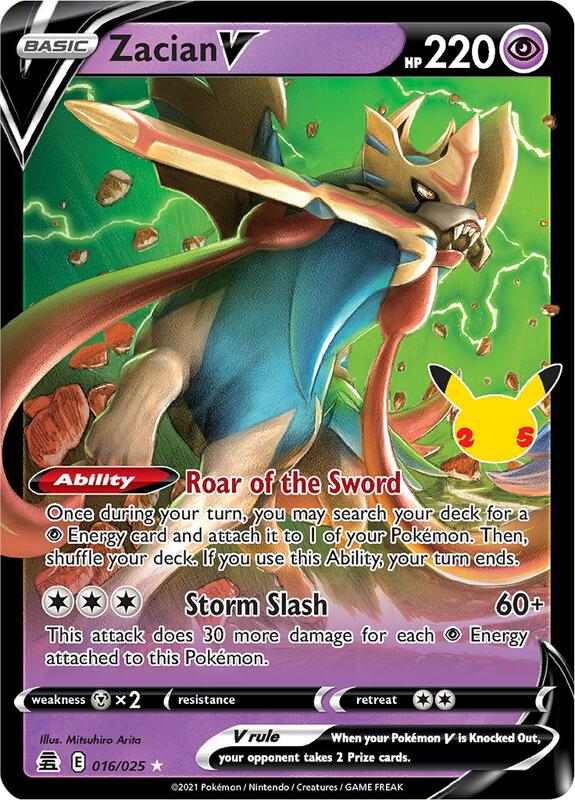 Zacian V Pokemon card from Celebrations