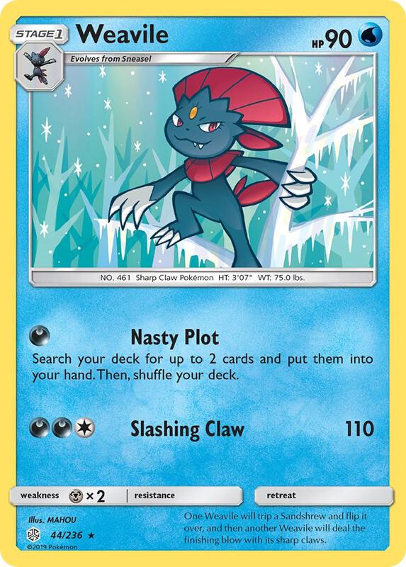 Weavile Pokemon card from SM - Cosmic Eclipse