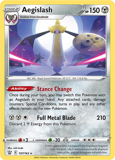 Aegislash (107) Pokemon card from SWSH05: Battle Styles