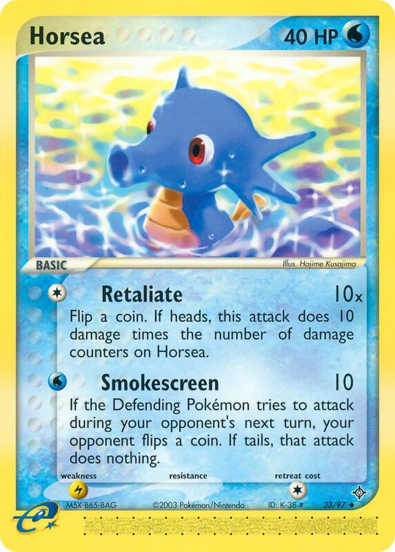 Horsea Pokemon card from Dragon