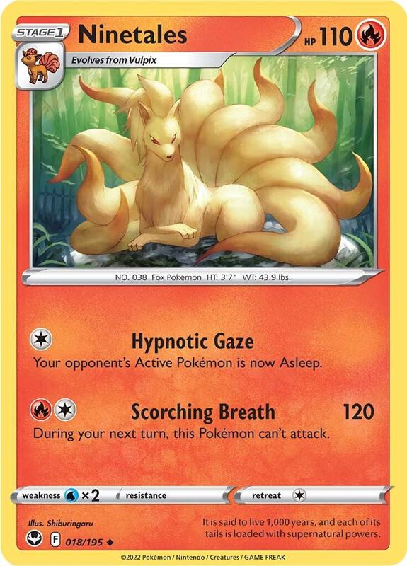 Ninetales Pokemon card from SWSH12: Silver Tempest