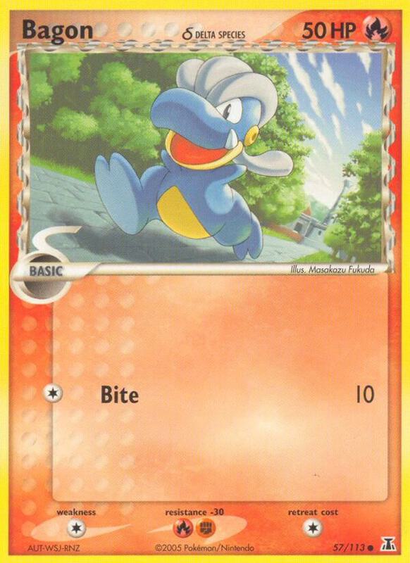 Bagon Pokemon card from Delta Species