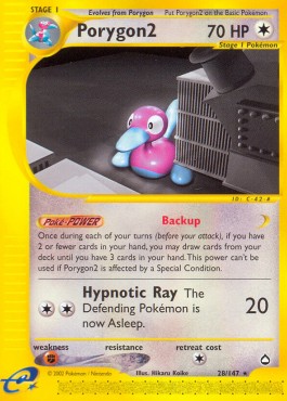 Porygon2 Pokemon card from Aquapolis