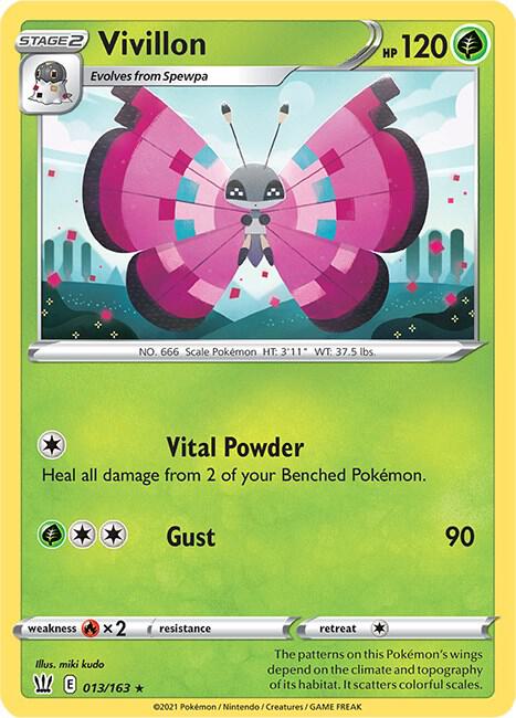 Vivillon Pokemon card from SWSH05: Battle Styles