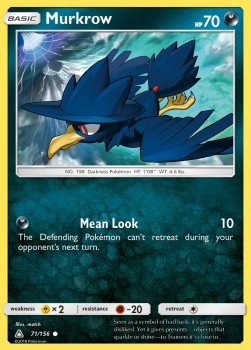 Murkrow Pokemon card from Ultra Prism