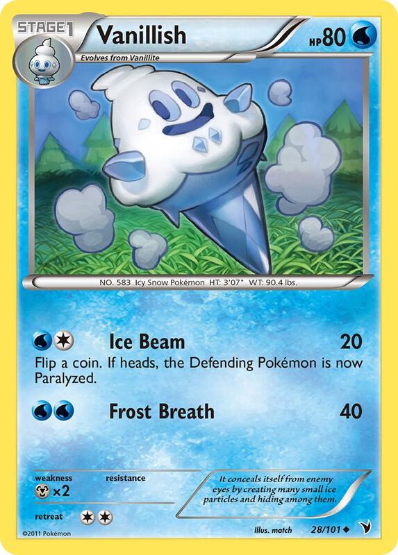 Vanillish Pokemon card from Noble Victories