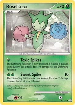 Roselia Pokemon card from Diamond and Pearl