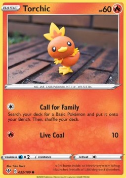 Torchic Pokemon card from Darkness Ablaze