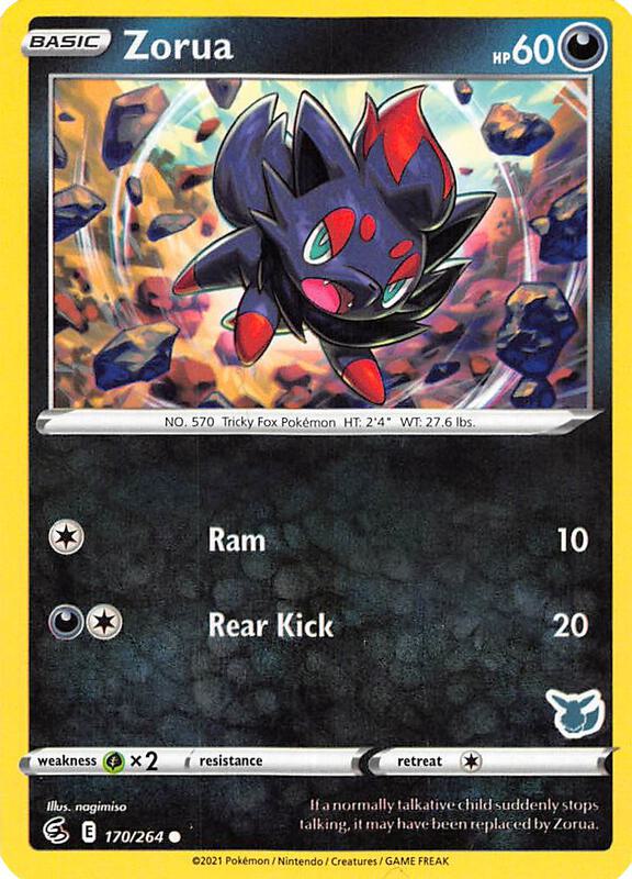 Zorua Pokemon card from Battle Academy 2022