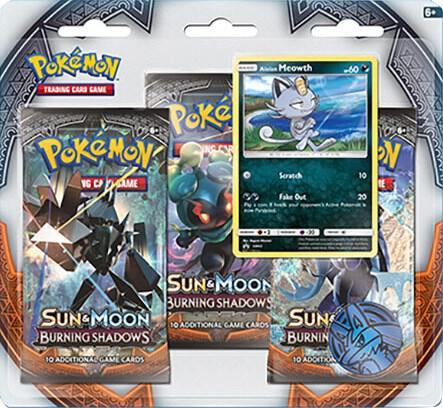 Burning Shadows 3 Pack Blister [Alolan Meowth] Pokemon card from SM - Burning Shadows