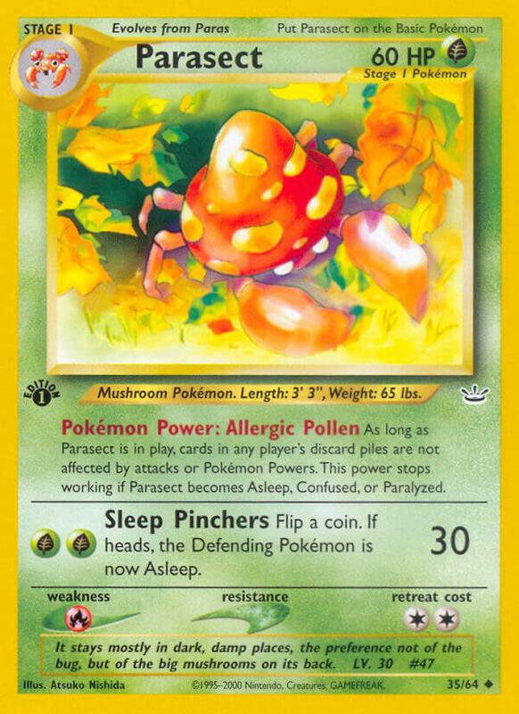 Parasect Pokemon card from Neo Revelation